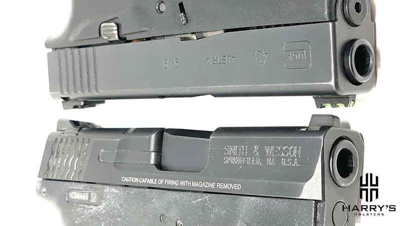 Glock 43 vs SW Shield slides